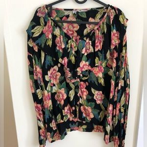 Floral Ruffle Collar Blouse